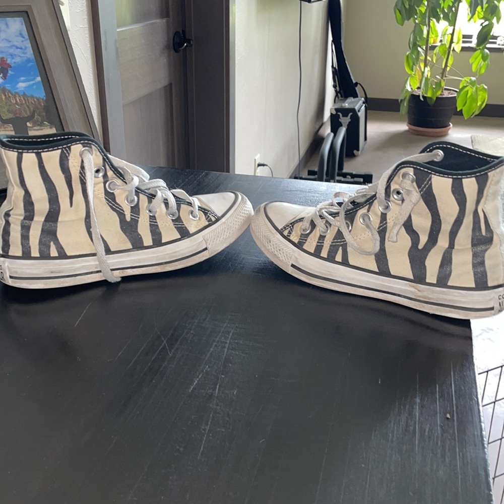 Custom Hightop Converse -Zebra Print Outside, Pin… - image 2